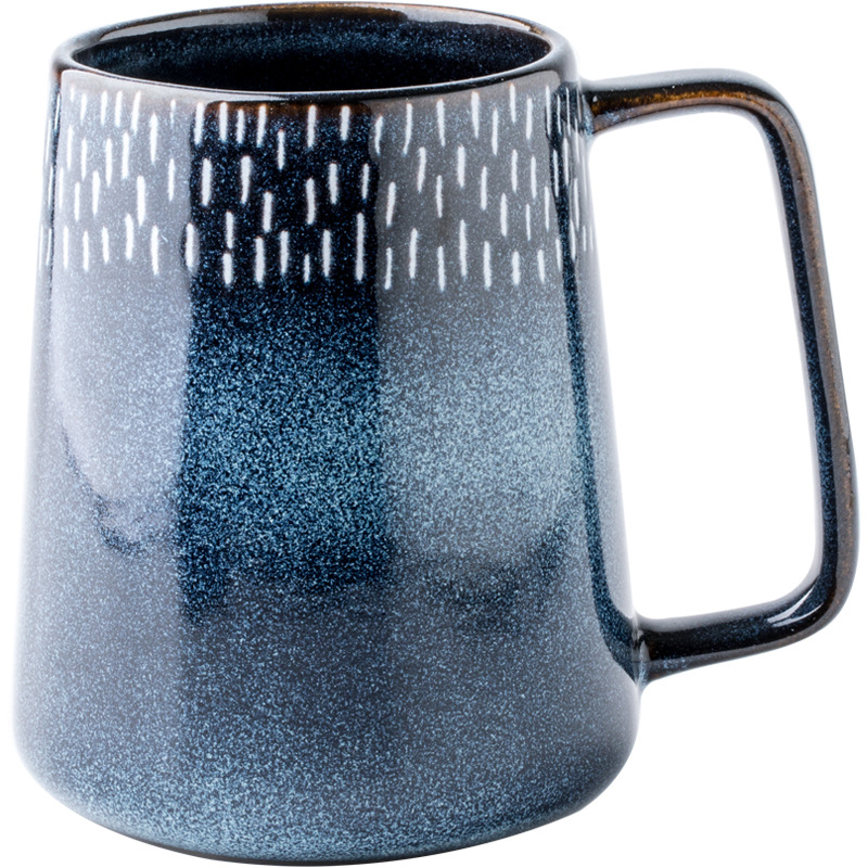 Tazas de agua de cerámica de gran tamaño de exportación transfronteriza, tazas de café retro nórdicas de gran capacidad