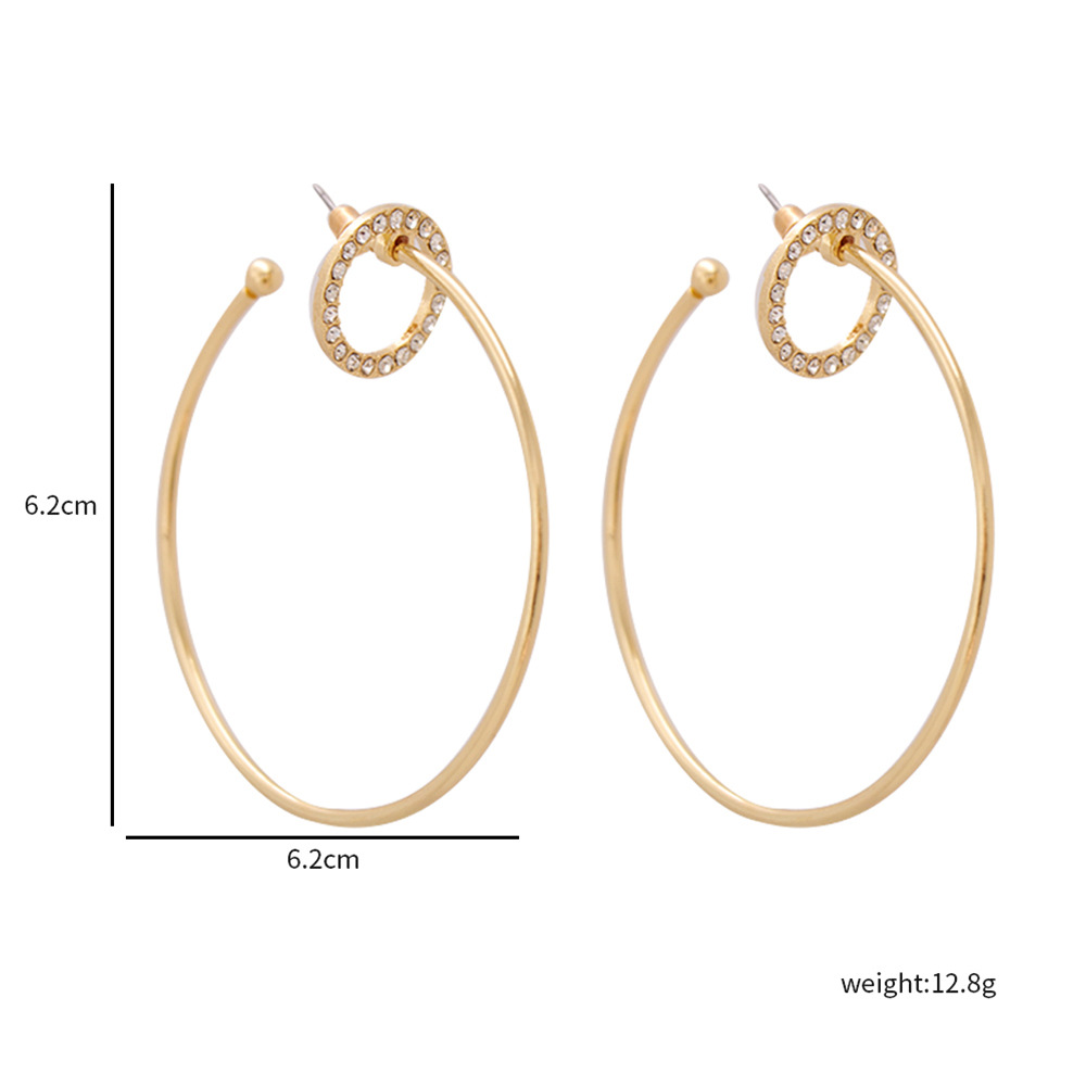 Fashion Alloy Circle Diamond Earrings Wholesale display picture 12