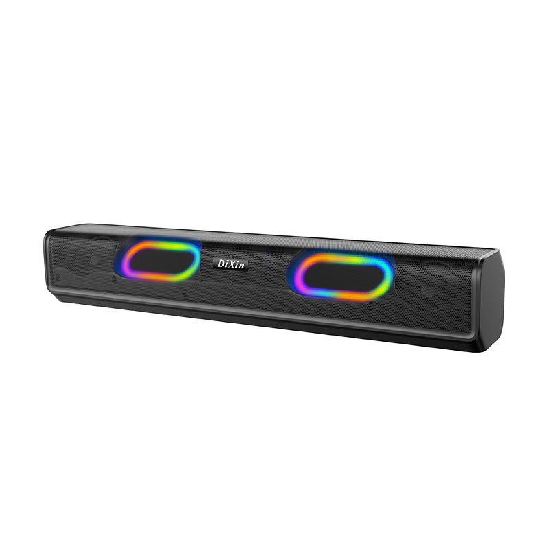 ワイヤレスbluetoothスピーカーの長いクールなカラーライト家庭用カードラジオパソコンのデスクトップ上のサブウーファ音響|undefined