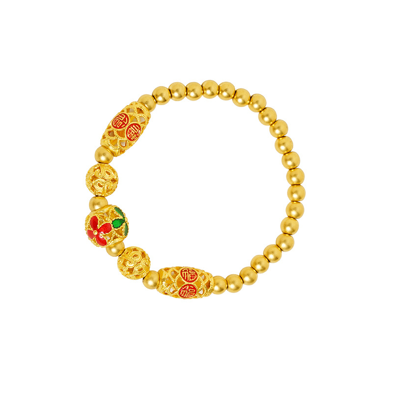 Pulsera de horquilla de Vietnam Sha Jin Fu Fu estilo retro retro de alta calidad estilo chino perlas huecas no se desvanecen al por mayor