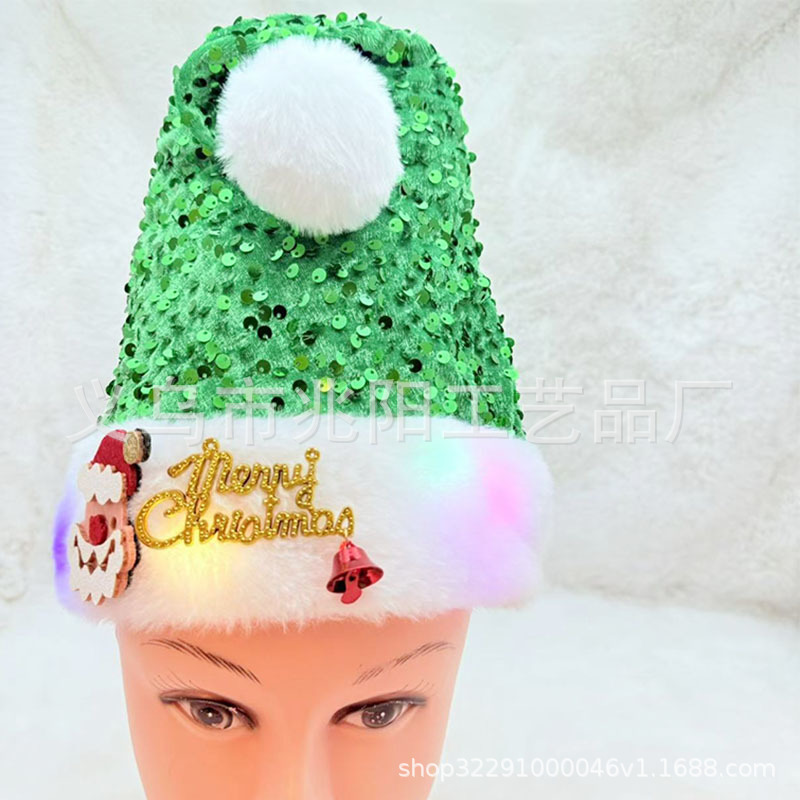 Papá Noel verde + letras + luces