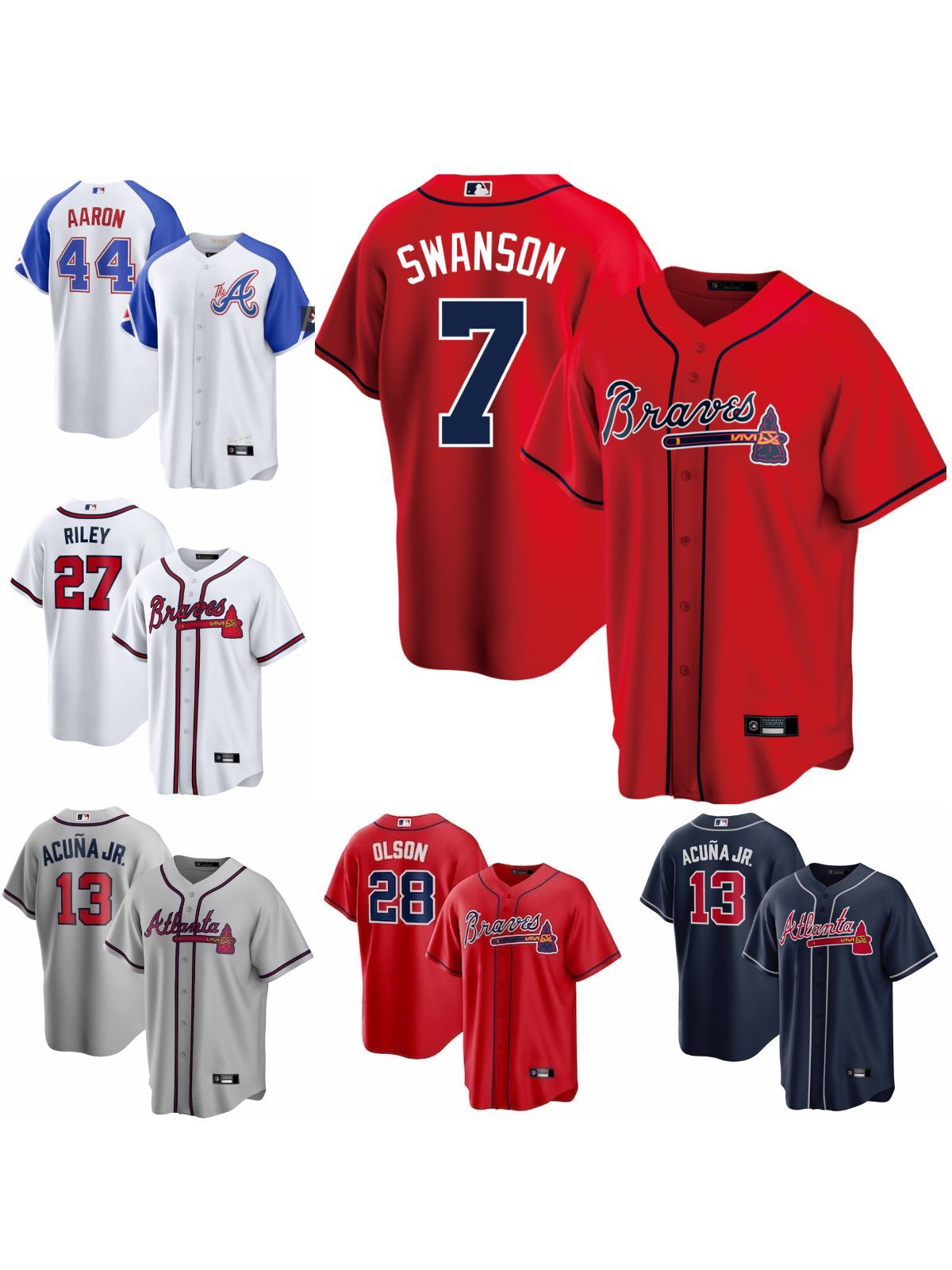 MLB short-sleeve baseball jersey Atlanta Braves (in stock)