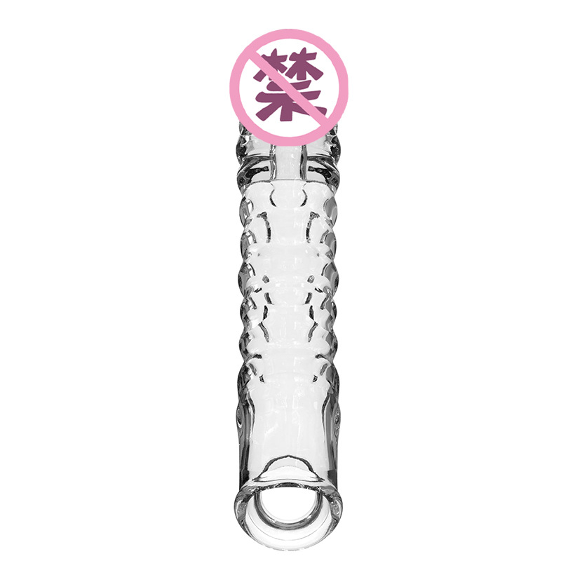 Vibrating Lock-On Penis Sleeve Extender, TPE Male Delay Sleeve, Manual Control — detail image 12