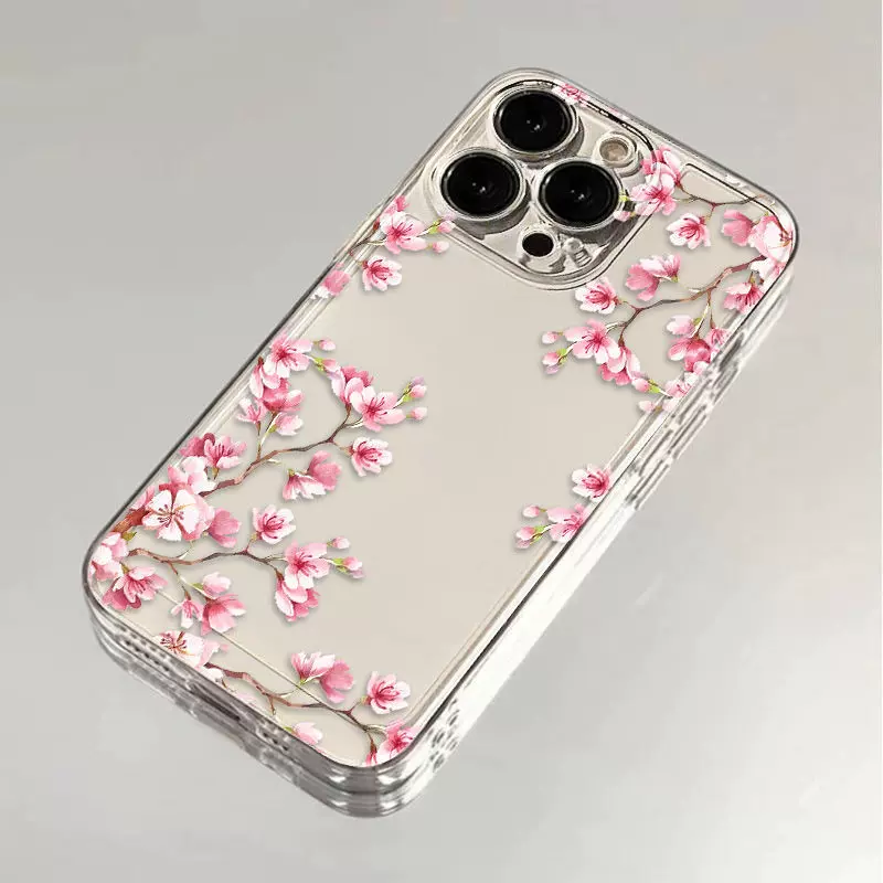 超美粉色樱花适用iPhone17promax苹果16手机壳14/13精孔15全包xs
