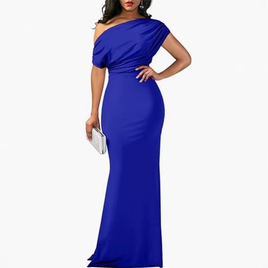 2026 European and American Spring Women's Elegant Sleeveless Off-Shoulder Slim Long Formal Party Dress Factory Ready Stock 2026 European and American Spring Women's Elegant Sleeveless Off-Shoulder Slim Long Formal Party Dress Factory Ready Stock