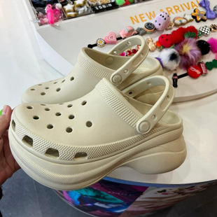 Cross Small Hole Shoes New Height-Increasing Thick-Soled Hole Shoes Crocs Puff Cloud Shoes Sandals