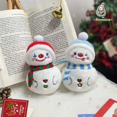 原创可爱围巾雪人毛绒玩偶钥匙扣包包挂件安抚公仔圣诞节娃娃礼物