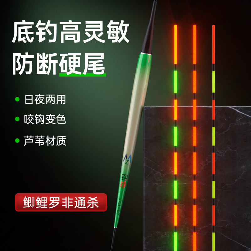 带壳芦苇电子漂短脚长身高灵敏鲫鱼罗非漂高亮硬尾防爆日夜两用