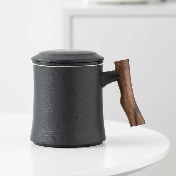 Wooden rim cup.Matte black