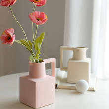 北欧创意几何陶瓷花瓶花器收纳用品 家居客厅样板房酒柜装饰摆件