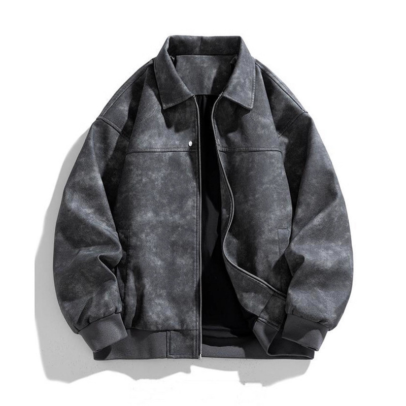 Nasa Leather Jacket Men's Spring and Autum Men's Leather Jacket American Motorcycle Baseball Uniform New Spring Men's Top