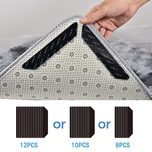 Amazon black and white carpet anti-slip stickers trapezoidal right angle L-shaped carpet floor mat fixed stickers pu carpet stickers