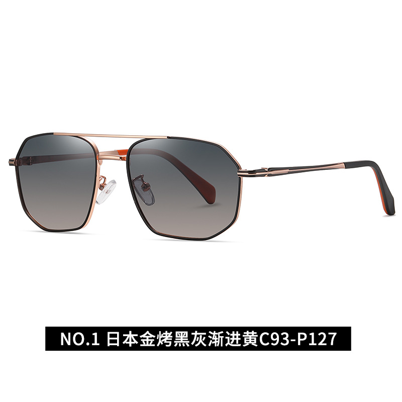 Suministro directo de fábrica nuevas gafas de sol polarizadas de dos colores para hombres gafas de sol de polígono de metal 6324 gafas de moda europeas y americanas