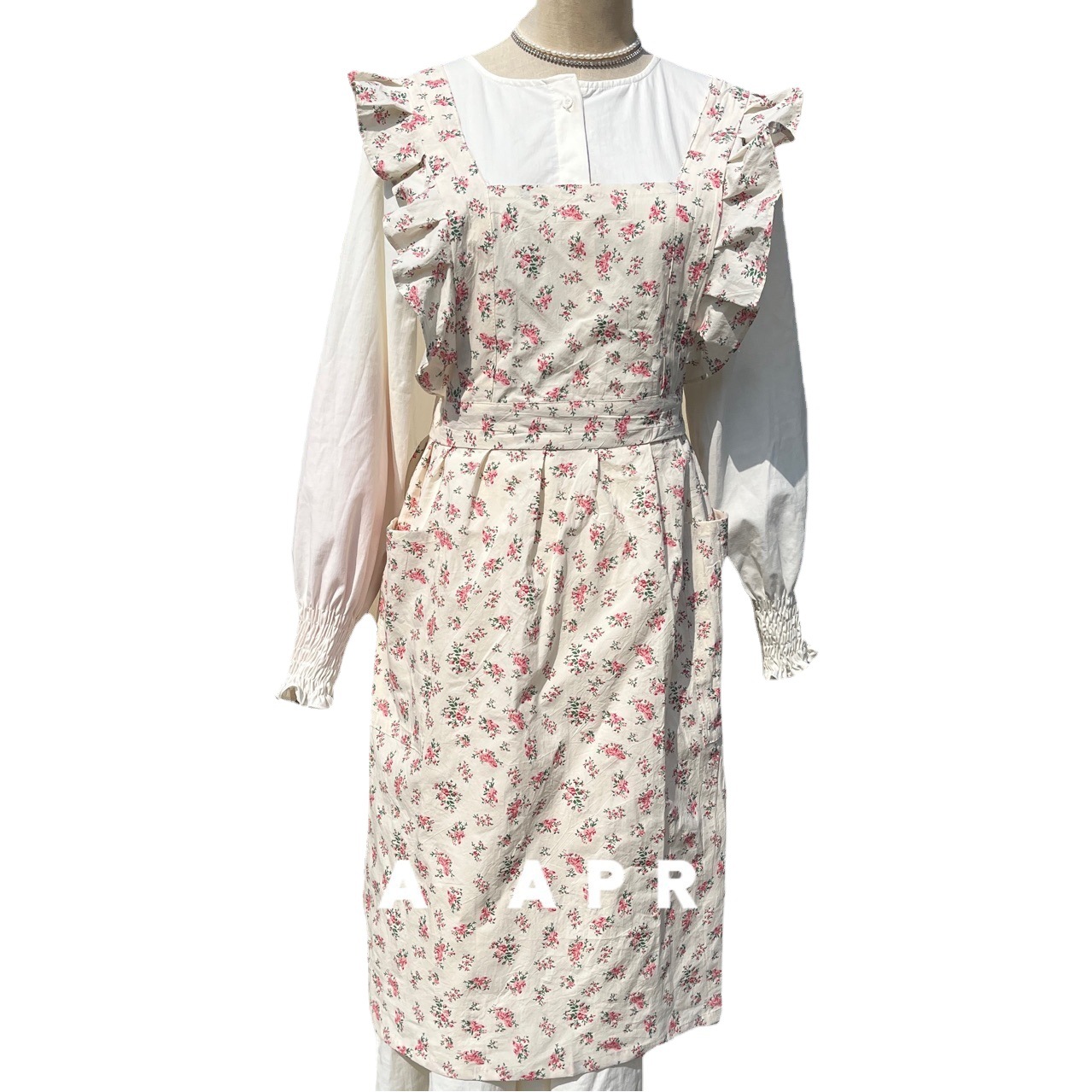 DCEA lavado algodón y lino con volantes delantal pequeño floral ins estilo coreano transfronterizo e-commerce hecho a mano Lolita