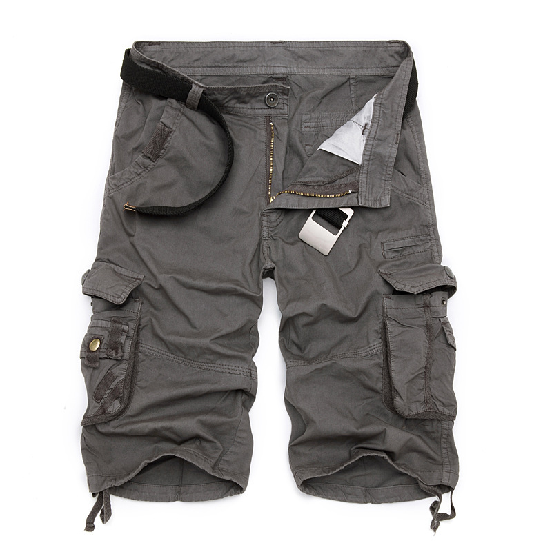 Mens Military Cargo Shorts Summer camouflage 9-color workwear shorts, cotton oversized multi pocket 5-inch shorts_voghion.com