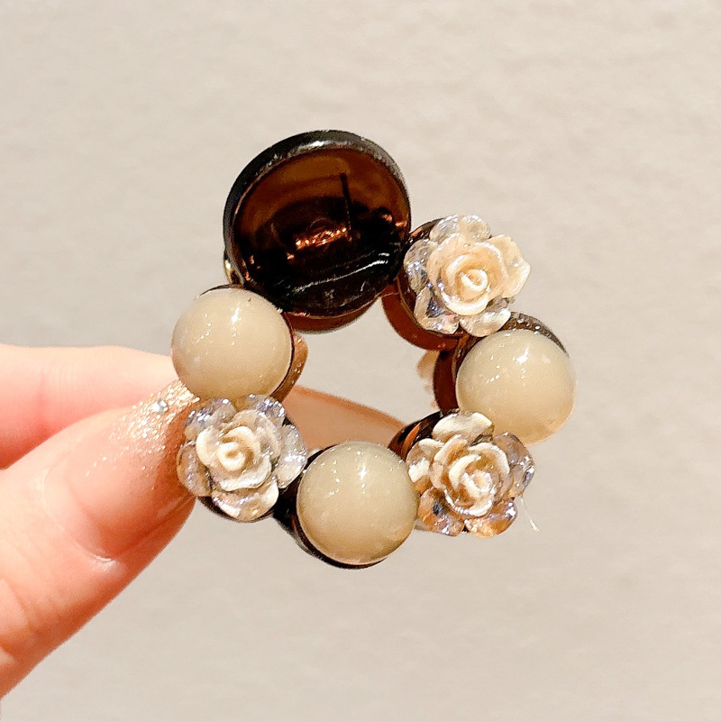 2025 Japón y Corea del Sur de alta calidad rosa con diamantes de medio cabello pequeño clip de agarre de cabello de cola de caballo alto clip de cabello de mar adornamiento para mujeres