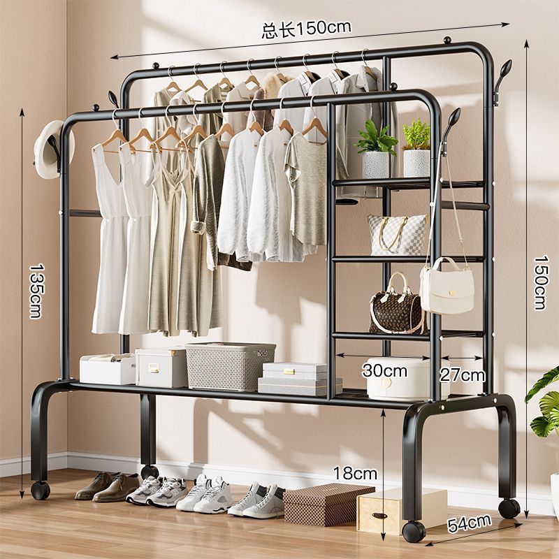 Percha de ropa móvil con ruedas tipo piso percha de ropa de dormitorio sala de estar doméstica red percha de ropa de lujo ligera percha de ropa al por mayor