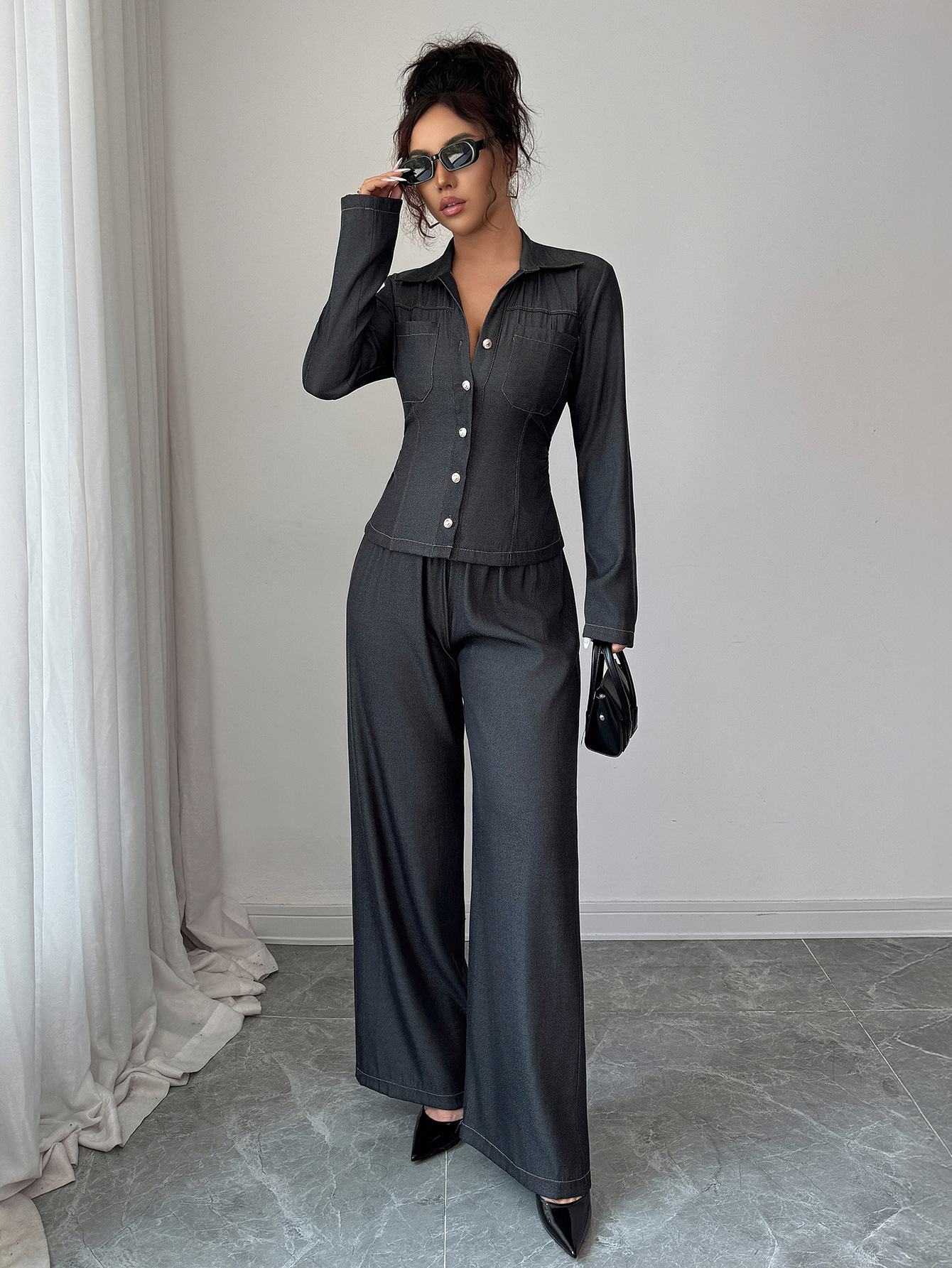 Elegant Women's Slimming Pant Suit Versatile Summer Office Wear_voghion.com