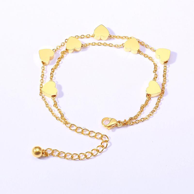 Geometric, Heart Shape Pattern Women'S Gender Fashion Geometric Heart Shape 201 Stainless Steel Stainless Steel Bracelets In Bulk
