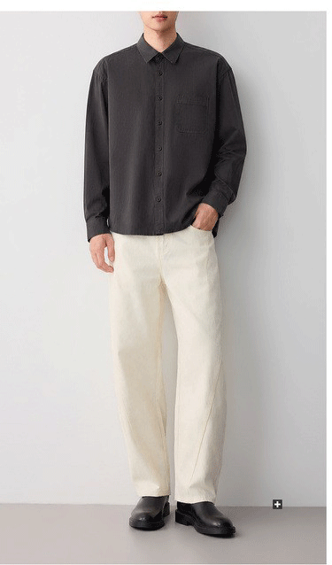 Áo sơ mi nam dài tay cotton trơn màu phong cách công sở — đen chi tiết 15
