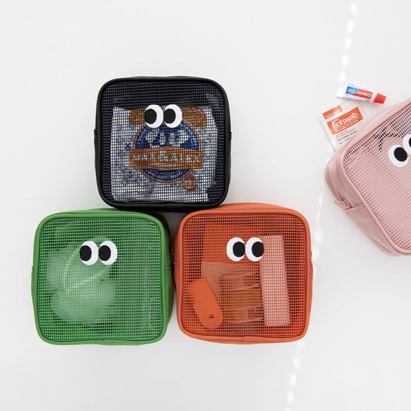 Factory direct eye storage bag cartoon wash cosmetic bag data line sundries finishing bag mesh breathable pencil case Factory direct eye storage bag cartoon wash cosmetic bag data line sundries finishing bag mesh breathable pencil case