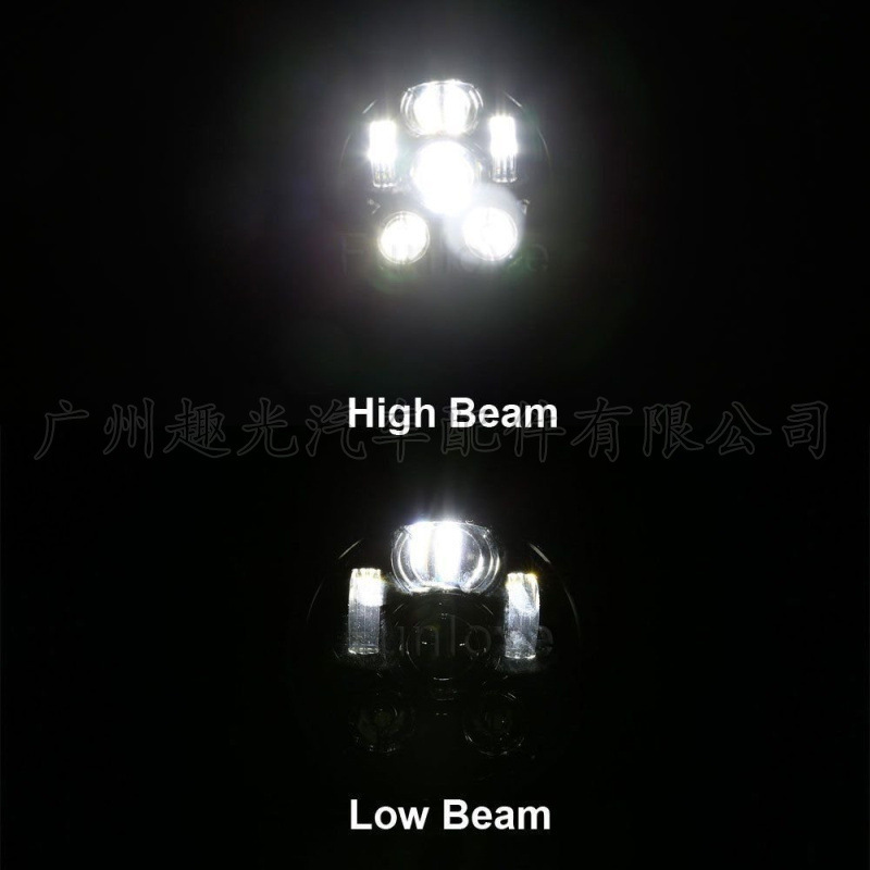 Zongshen Week8 Cyklon Ra2 Motorcycle Modified Led Angel Eye 5.75inch Round Retro Front Headlight