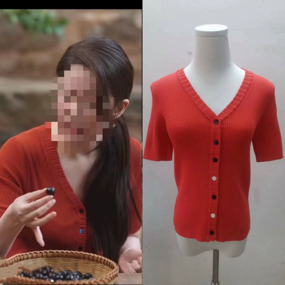 В наличии перейти к модному месту Сюй Hongdou Лю Yifei же стиль Оранжевый V-образным вырезом вязаный кардиган тонкий Топ моды