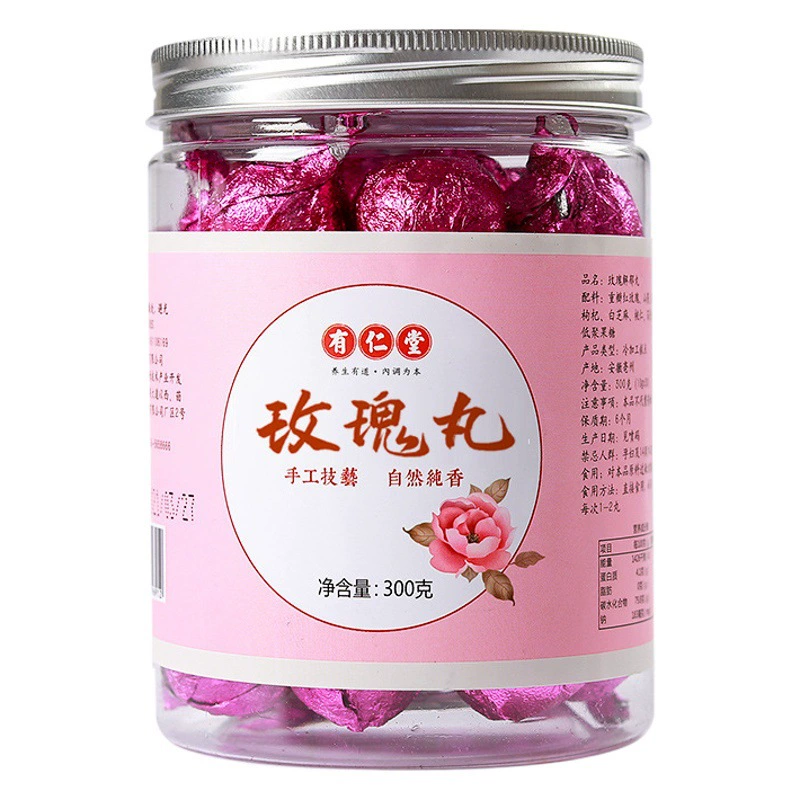 Таблетки Yourentang Rose, Таблетки «Шесть сокровищ розы», Питательные женские таблетки с десятью ингредиентами, Ягоды годжи, Пория, Ямс, Кунжут, Таблетки с розой.