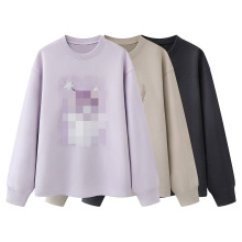现货 2026春季新款女休闲时尚百搭卡通印花圆领宽松卫衣 3K1JA09