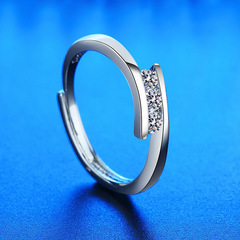 Brand New Silver Plated "Destiny Bonded for Three Lifetimes" Moissanite Diamond Ring for Women, Simple Three-Diamond Adjustable Band, Couple's Gift, Single Item Shipping