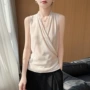 v领交叉宽松打底背心