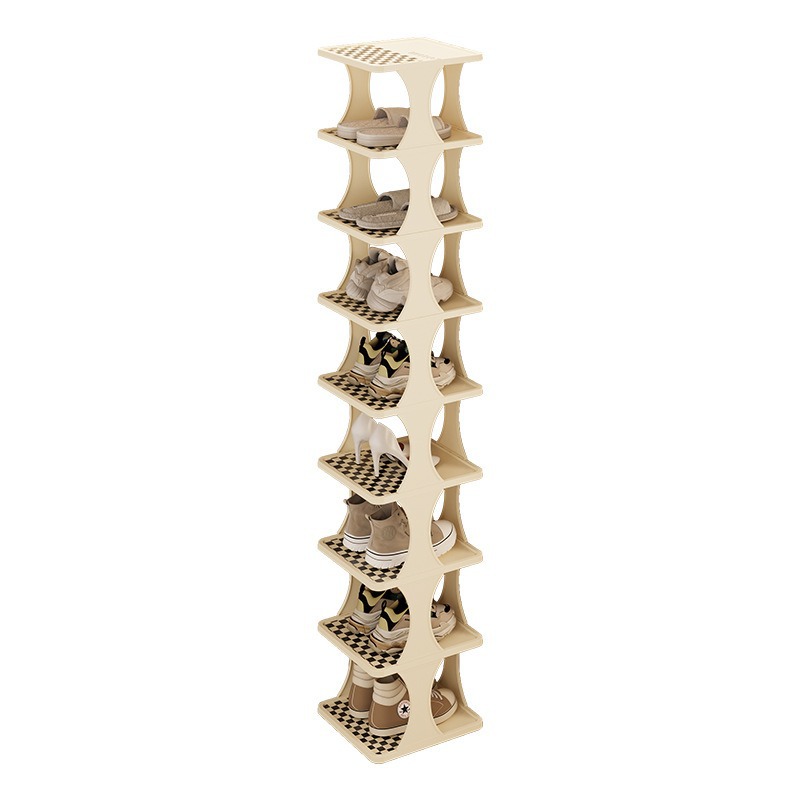 Zapatero simple ahorro de espacio pequeño pasillo de capas estrechas Zapatero puerta de casa hueco de múltiples capas Oficina dormitorio zapato gabinete image 6