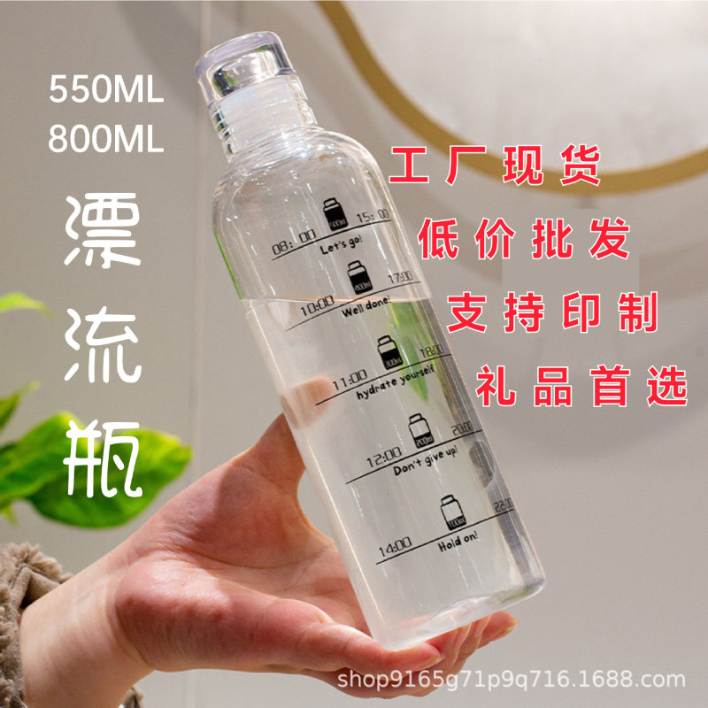 Creative Space Plastic Cup Time Travel Bottle Scale Cup Summer Sports Water Cup Water Bottle Advertising Gift Cup Customization