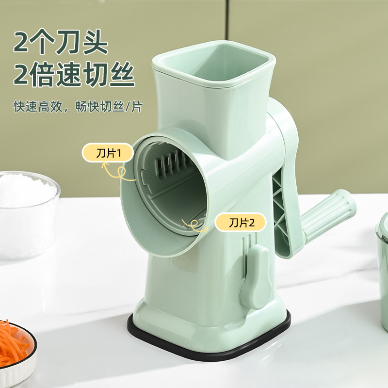 Nuevo cortador de verduras de tambor multifuncional, cortador de verduras de pepino en rodajas de papa en casa, dispositivo de corte de verduras en rollo de manivela