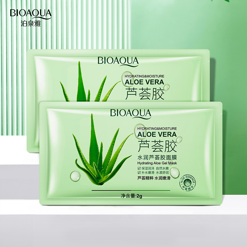 Boquanya máscara de gel de aloe vera hidratante rejuvenecimiento de la piel refrescante no pegajoso sueño máscara desechable