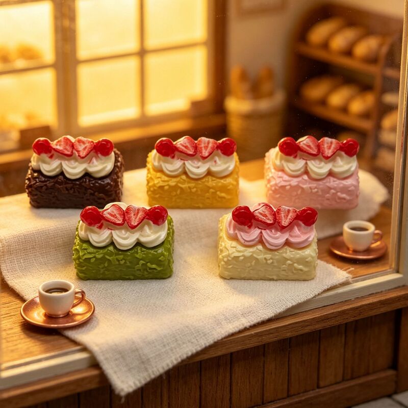 3D Strawberry Cream Cake Bakery Miniature Food Toy Keychain Pendant DIY Accessory Shoe Charm 3D Strawberry Cream Cake Bakery Miniature Food Toy Keychain Pendant DIY Accessory Shoe Charm