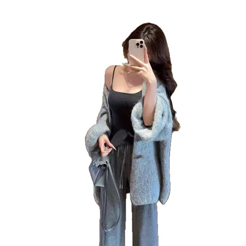 今年流行女装新款针织开衫巨好看氛围感韩版温柔系泡泡袖毛衣外套|undefined