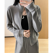 灰色运动套装女秋季2025新款羊绒卫衣外套休闲裤子两件套慵懒风