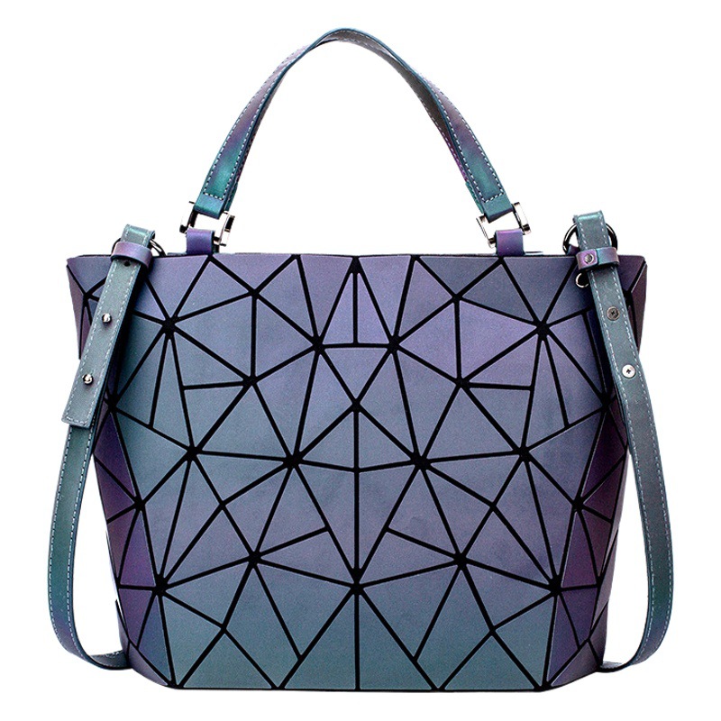 Estilo japonés rombo geométrico mochila mujer fresco nueva moda láser de gran capacidad mochila mujer estudiante mochila