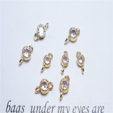 铜爪包锆石配件 圆形铜镀金保色双圈挂件diy耳环发簪流苏饰品材料