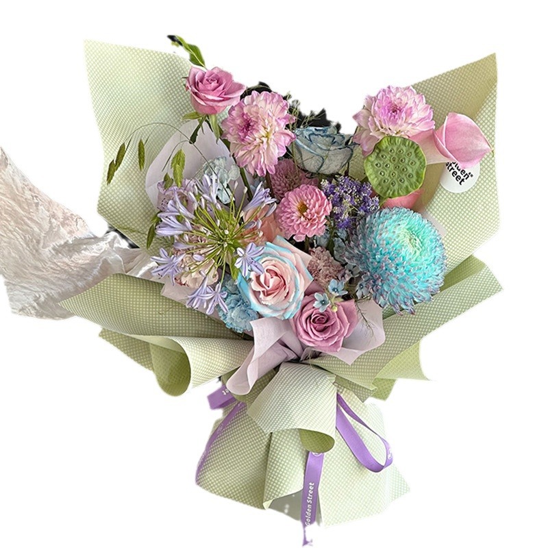 Papel de embalaje estereoscópio en relieve Papel de embalaje de ramo de flores de San Valentín Material de embalaje de flores de alta calidad Papel de embalaje de flores