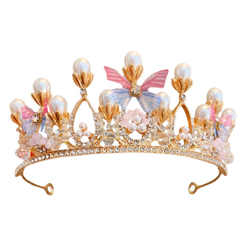 Tombro de corona para niños pequeña princesa corona diadema de cumpleaños accesorios para el cabello de cristal para niñas regalo de cumpleaños