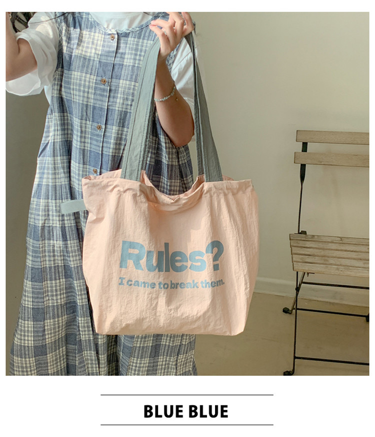 Fashionable and simple letter print large-capacity tote bag 2025 new style contrasting color versatile drawstring pleated single-shoulder bag undefined