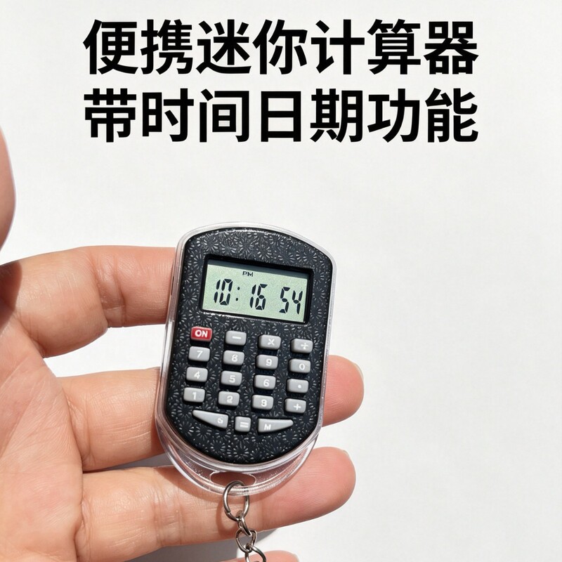 Compact and portable time calculator, 8-digit display, student electronic watch, mini calculator, keychain