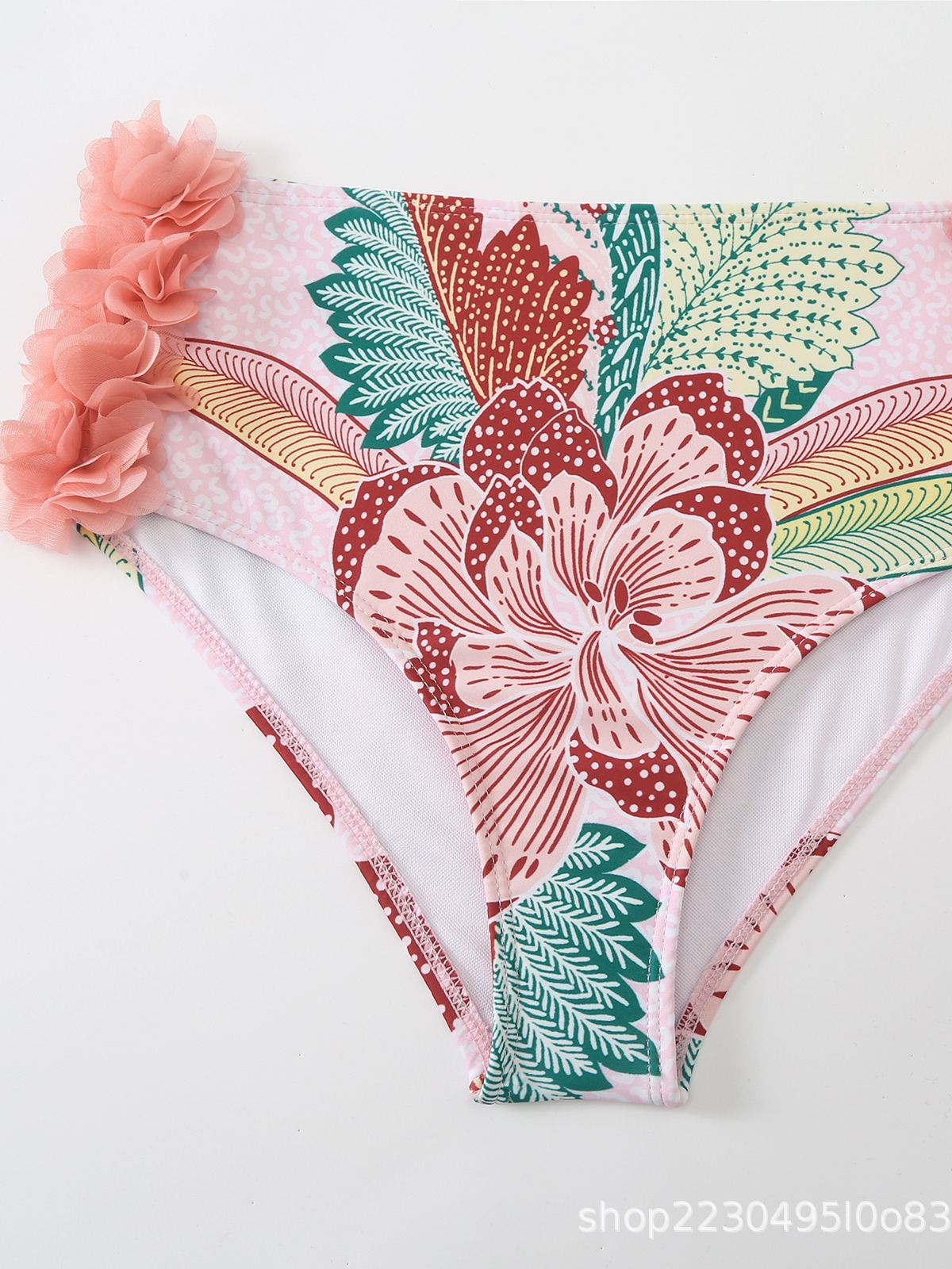 Traje de baño retro de moda para mujer, estilo primavera 2024, con estampado de primavera, sexy, con cordones, dividido, conjunto de tres piezas, falda de playa, bikini