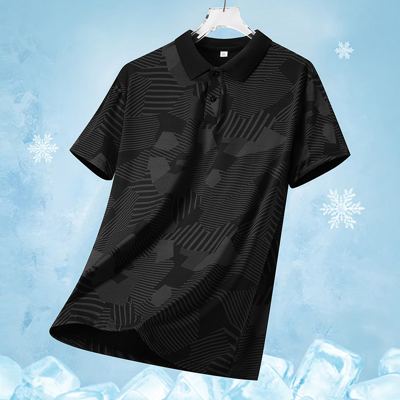 Ice Silk Short-Sleeved Polo Shirt Men's 2025 Summer New Lapel Youth Ins Trendyy Casual Versatile Quality Top