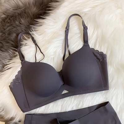 Sujetador cómodo de alta gama sin costuras sexy pequeño pecho push up ropa interior inalámbrica verano de las mujeres 5303