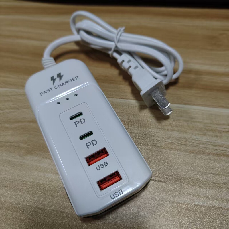 New Power Strip with 2 Plugs for Mobile Phone Charging Dual Pd2 USB Charger Multi-Port Universal Type-C Socket Extension Cord
