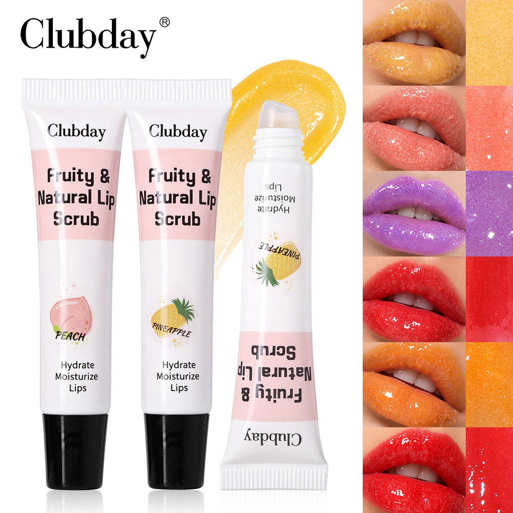 Cross-border cosmetic exfoliating lip scrub, removes dead skin, reduces lip lines, moisturizes, and provides lip care; fruit-flavored lip scrub for export