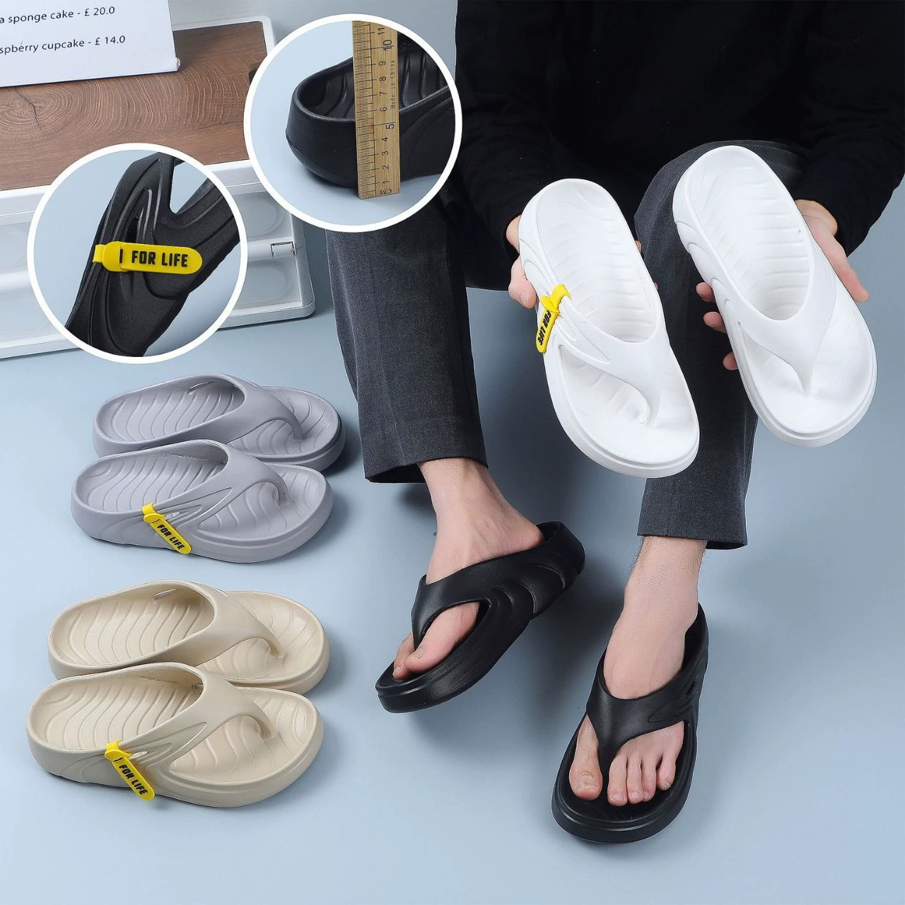 Мужские тапочки от производителя: летние, домашние, портативные, для путешествий, нескользящие, износостойкие, на толстой подошве